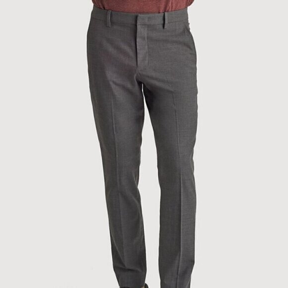 Kit & Ace Navy Blue Wool Stretch Suiting Flat Front Crop Trouser Pants - 28" - Picture 12 of 13